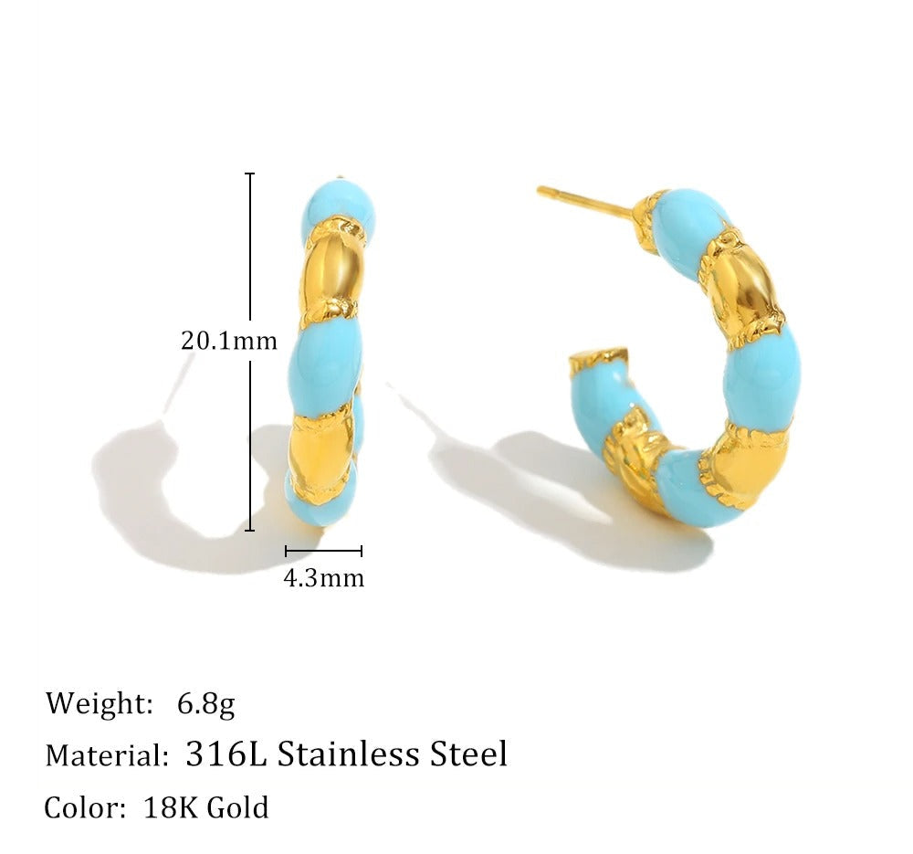 Twisted Coral Hoops
